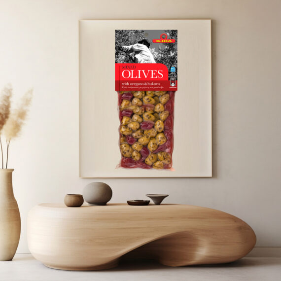 Ilida Olives packaging design by ABC Design Communication, modern Greek-inspired