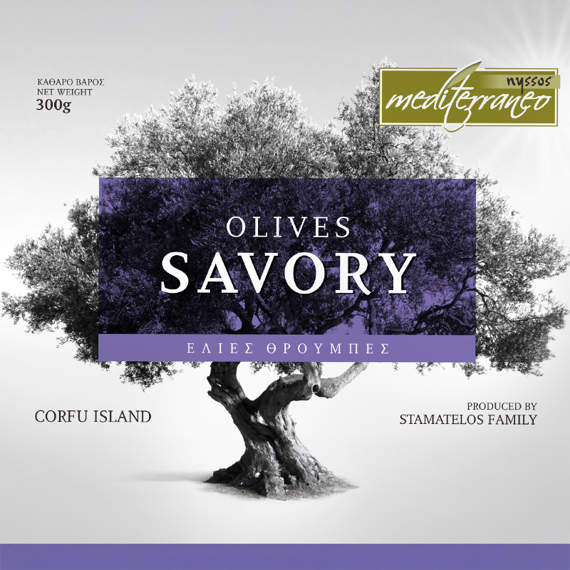 Nyssos Olives premium packaging design by ABC Design Communication, inspired by Corfu tradition and Greek authenticity
